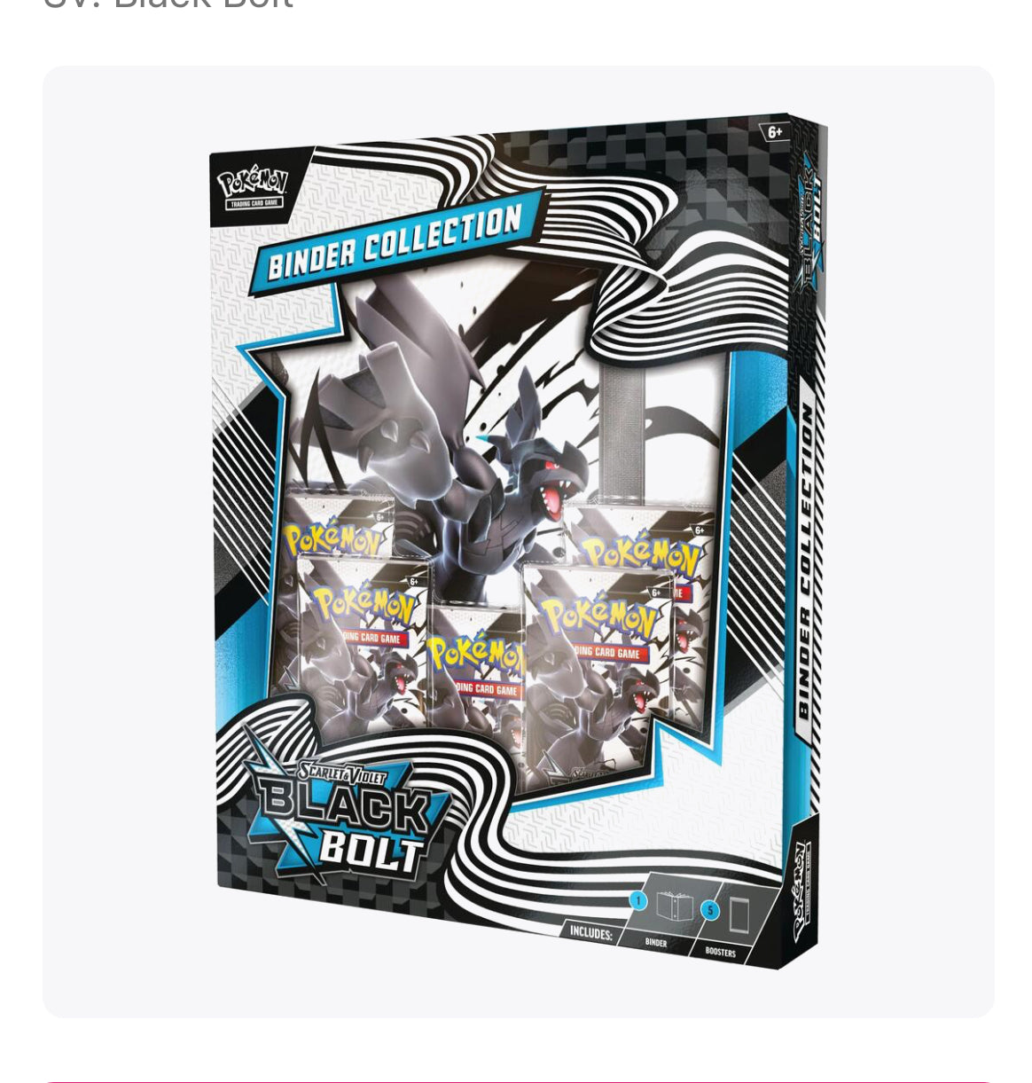 (New Release) Pokémon SV10.5 Black Bolt Binder Collection